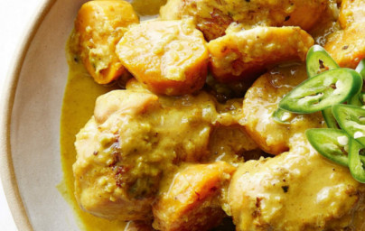 LCHF Huhn mit Curry und Blumenkohlpüree LCHF Huhn mit Curry und Blumenkohlpüree